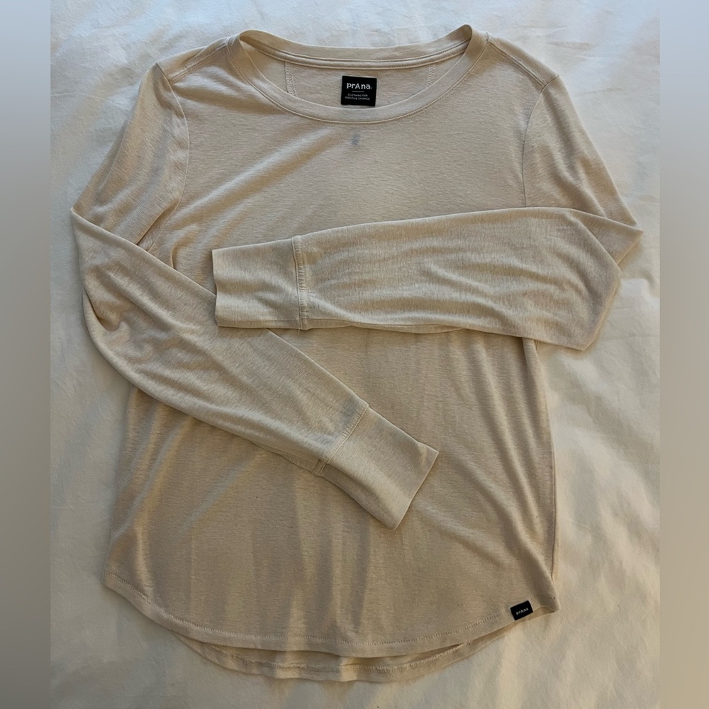 Prana off white long sleeve shirt